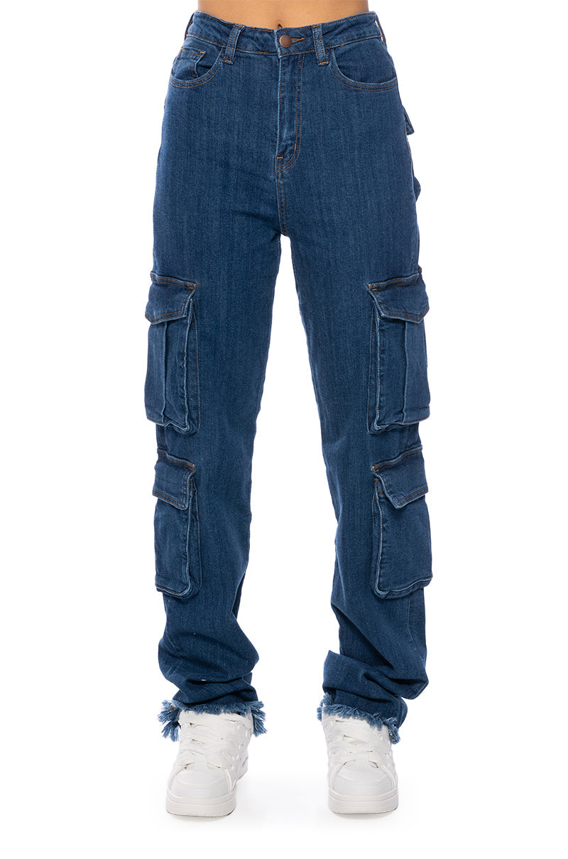 BON SOIR STRAIGHT CARGO JEANS