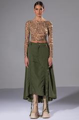 BOW DOWN MESH LONG SLEEVE TOP