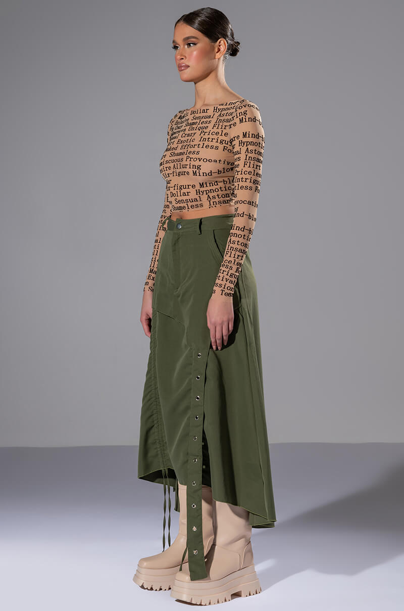 BOW DOWN MESH LONG SLEEVE TOP