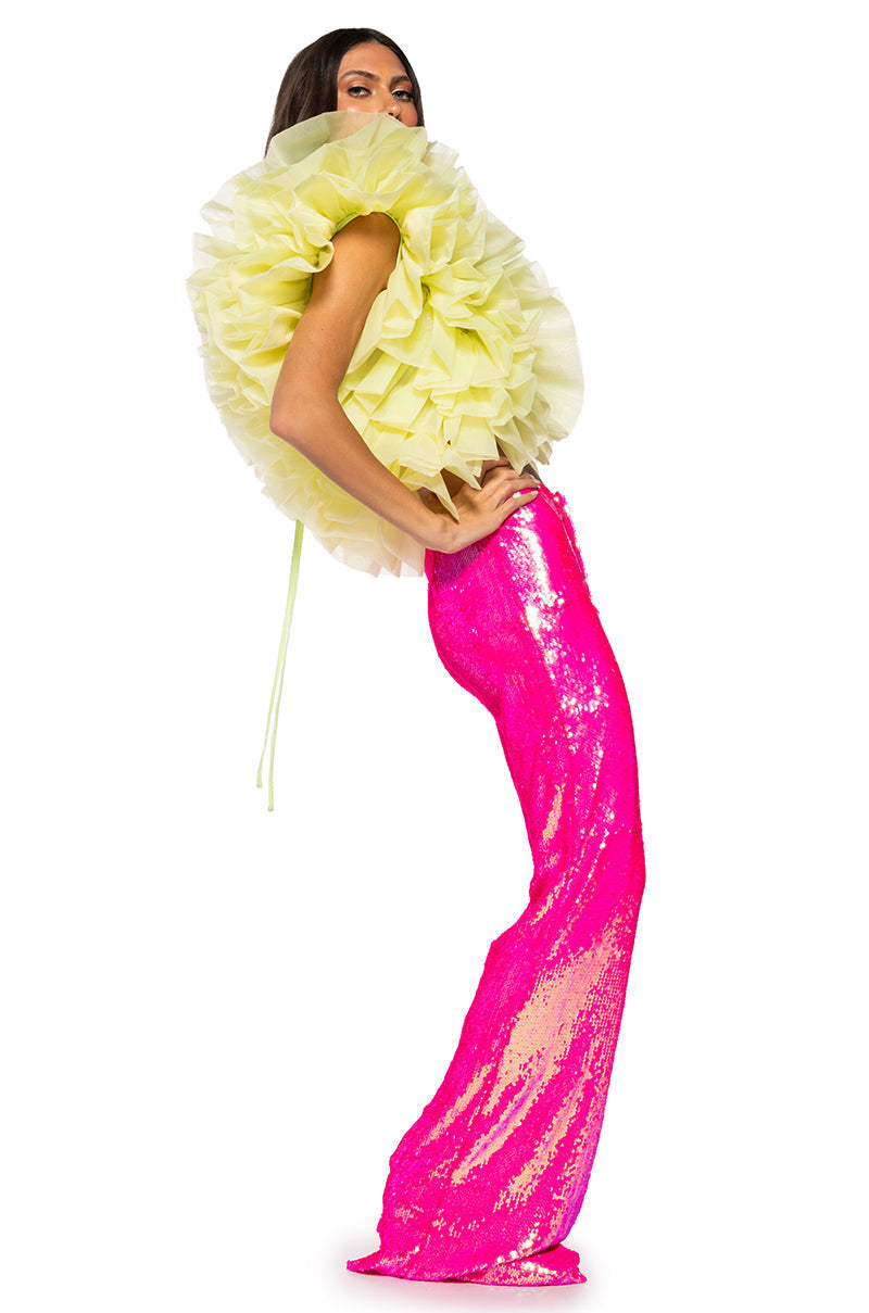 BRIGHT BRIGHT PINK SEQUIN TROUSER