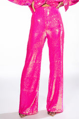 BRIGHT BRIGHT PINK SEQUIN TROUSER