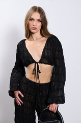 BRING YOU DOWN TIE FRONT BLOUSE