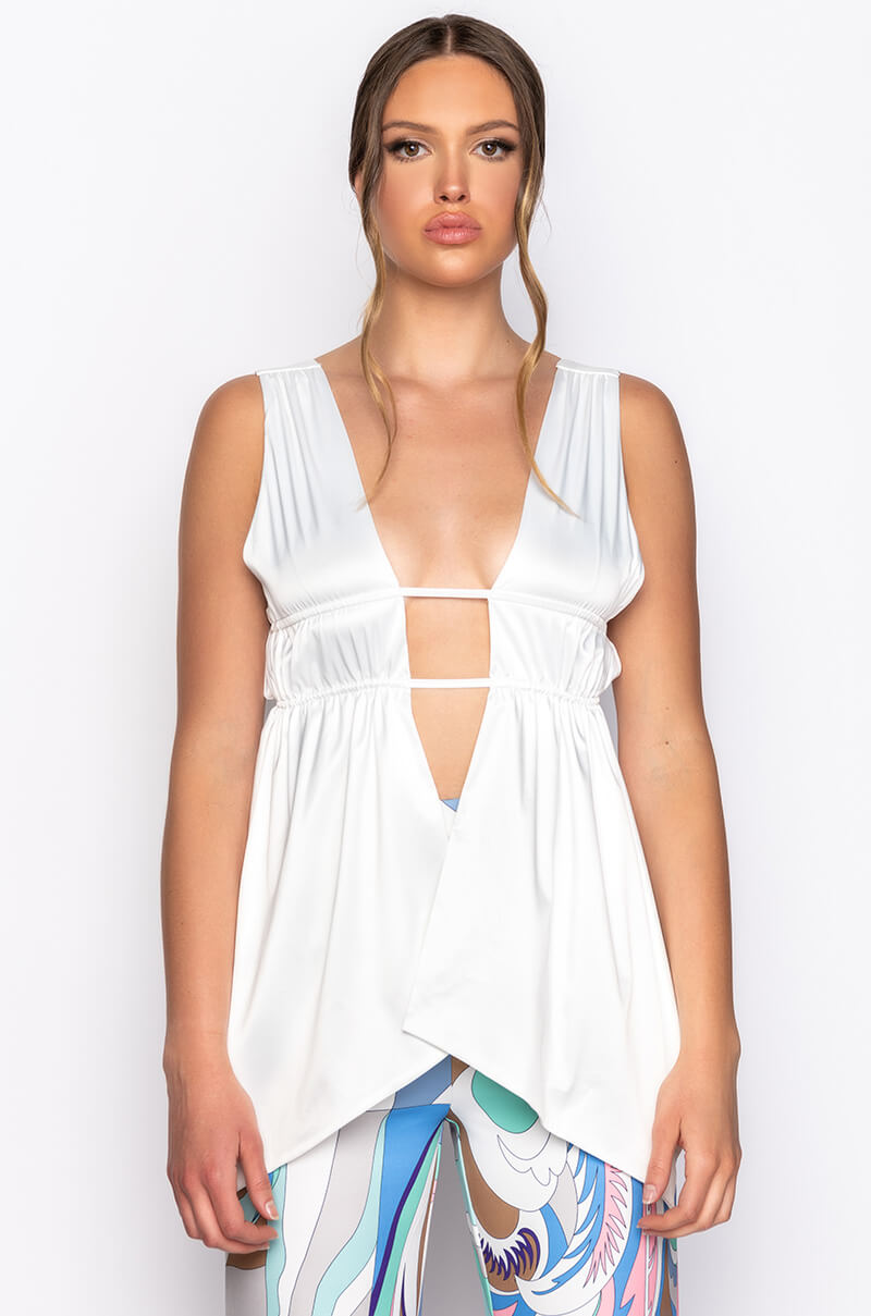 BRITTANY DEEP V SLEEVELESS BLOUSE