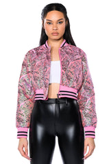 BROCADE TAPESTRY SPRING BOMBER