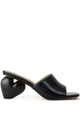 BUBBLE HEART BLACK NOVELTY HEEL SANDAL
