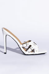 STILETTO MULE SANDAL IN WHITE