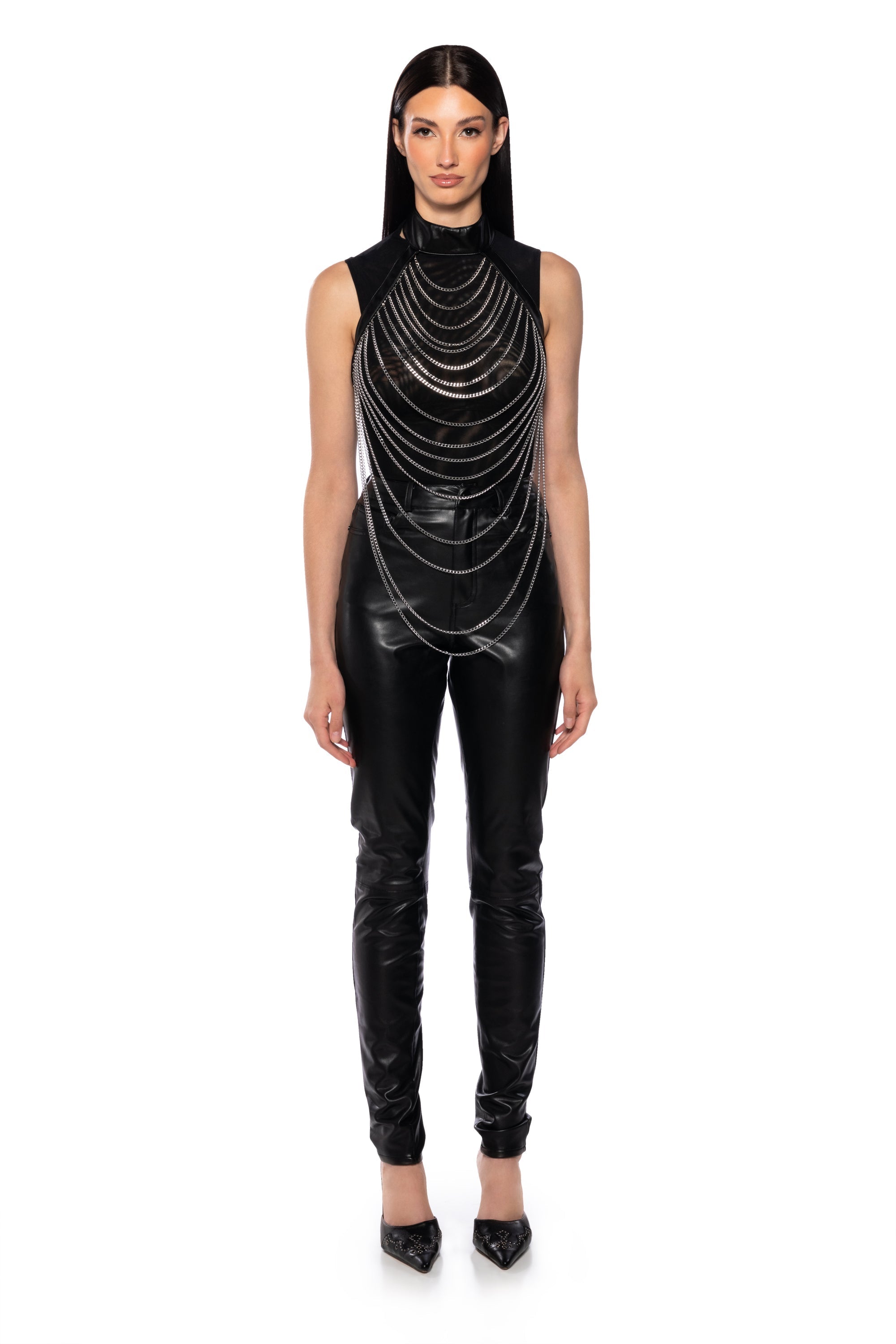 BUTTERY FAUX LEATHER PANTS IN BLACK
