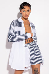 CALL BACK LATER COLORBLOCK POPLIN BUTTON DOWN