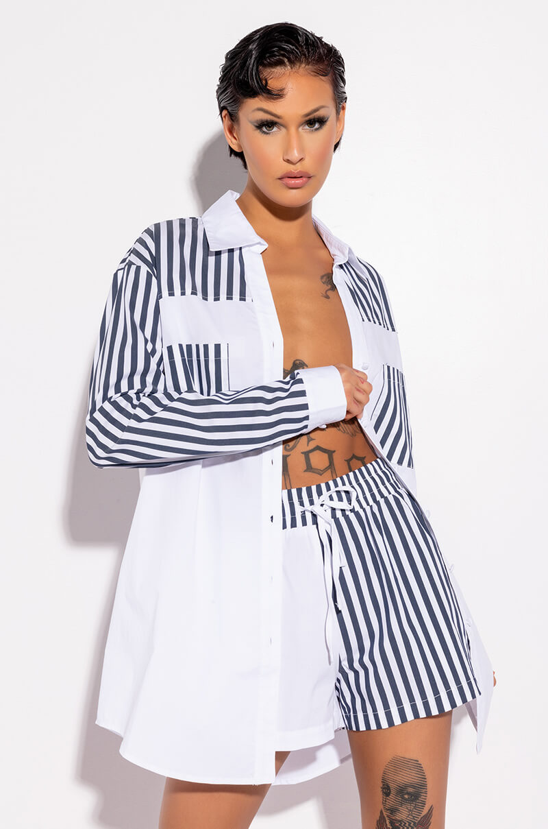 CALL BACK LATER COLORBLOCK POPLIN SHORT