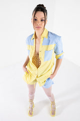 CALL BACK LATER COLORBLOCK POPLIN SHORT