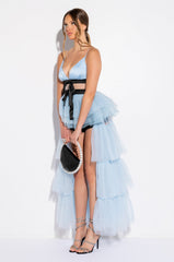 CALL ME PRINCESS HIGH LOW SLEEVELESS TULLE BLOUSE
