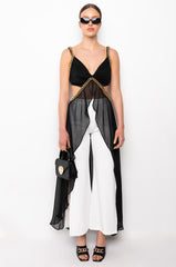 CAN'T BE CHAINED SLEEVELESS CHIFFON CUTOUT HIGH LOW BLOUSE