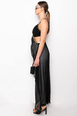 CAN'T BE CHAINED SLEEVELESS CHIFFON CUTOUT HIGH LOW BLOUSE