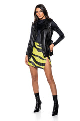 CAN'T BE TAMED FAUX LEATHER MINI SKIRT