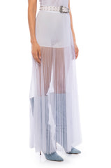 CAN'T STOP MAXI TULLE SKIRT IN WHITE