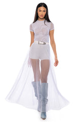 CAN'T STOP MAXI TULLE SKIRT IN WHITE