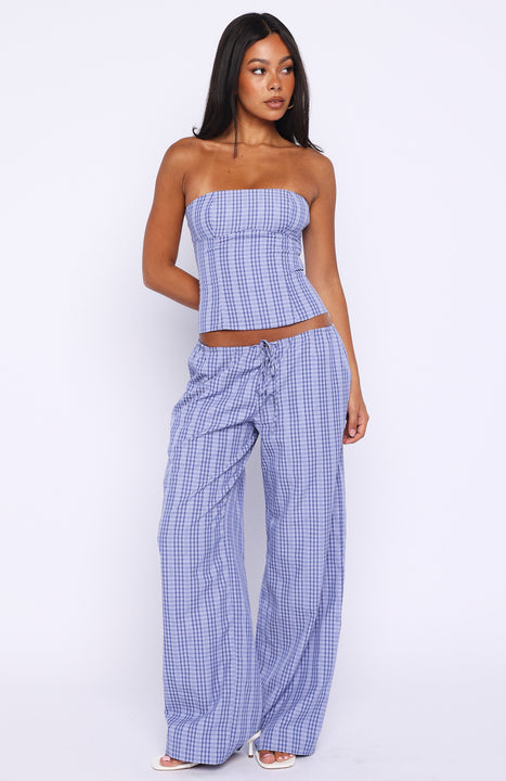 Promise Me This Pants Navy Check