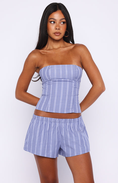 Promise Me This Shorts Navy Check