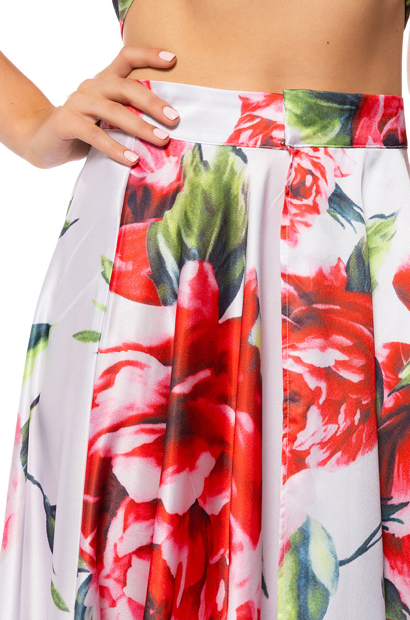 CARAMELLA MAXI SATIN WRAP SKIRT
