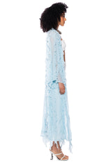 CASCADE RUFFLE MESH DUSTER