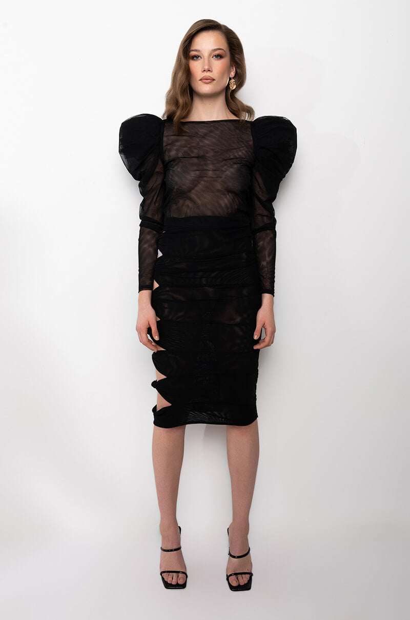 SOPHIA FASHION MESH BLOUSE
