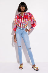 C'EST LA VIE PRINTED BLOUSE