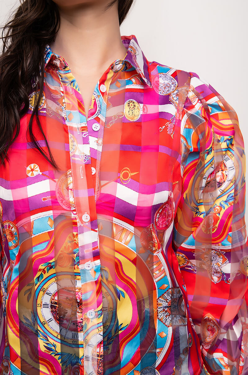 C'EST LA VIE PRINTED BLOUSE