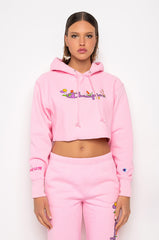 CHAMPION CANDY LAND CROPPED REVERSE WEAVE HOOD - GRAPHIC