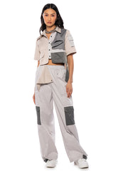 CHARLEE ASYMMETRICAL BUTTONDOWN TOP
