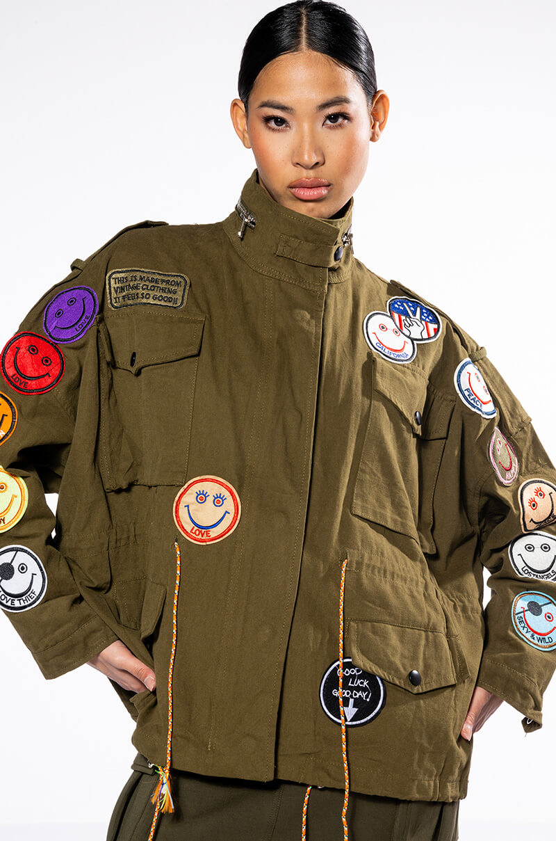 CHECK IT OUT PATCH WORK MILITARY BOMBER