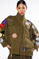 CHECK IT OUT PATCH WORK MILITARY BOMBER