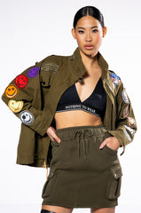 CHECK IT OUT PATCH WORK MILITARY BOMBER