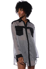 CHECK YOURSELF CHECKERED LONGSLEEVE SHIRT