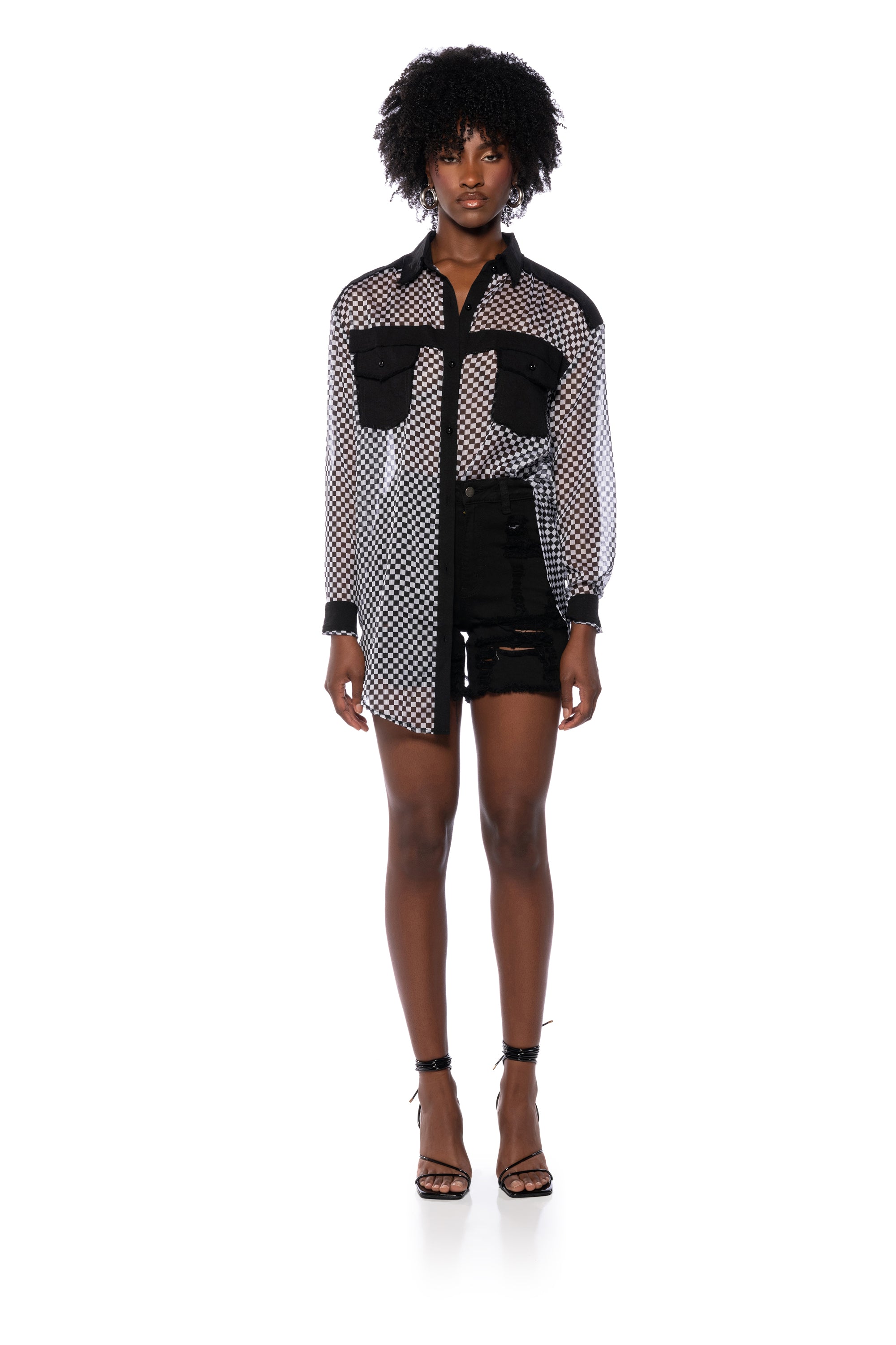 CHECK YOURSELF CHECKERED LONGSLEEVE SHIRT