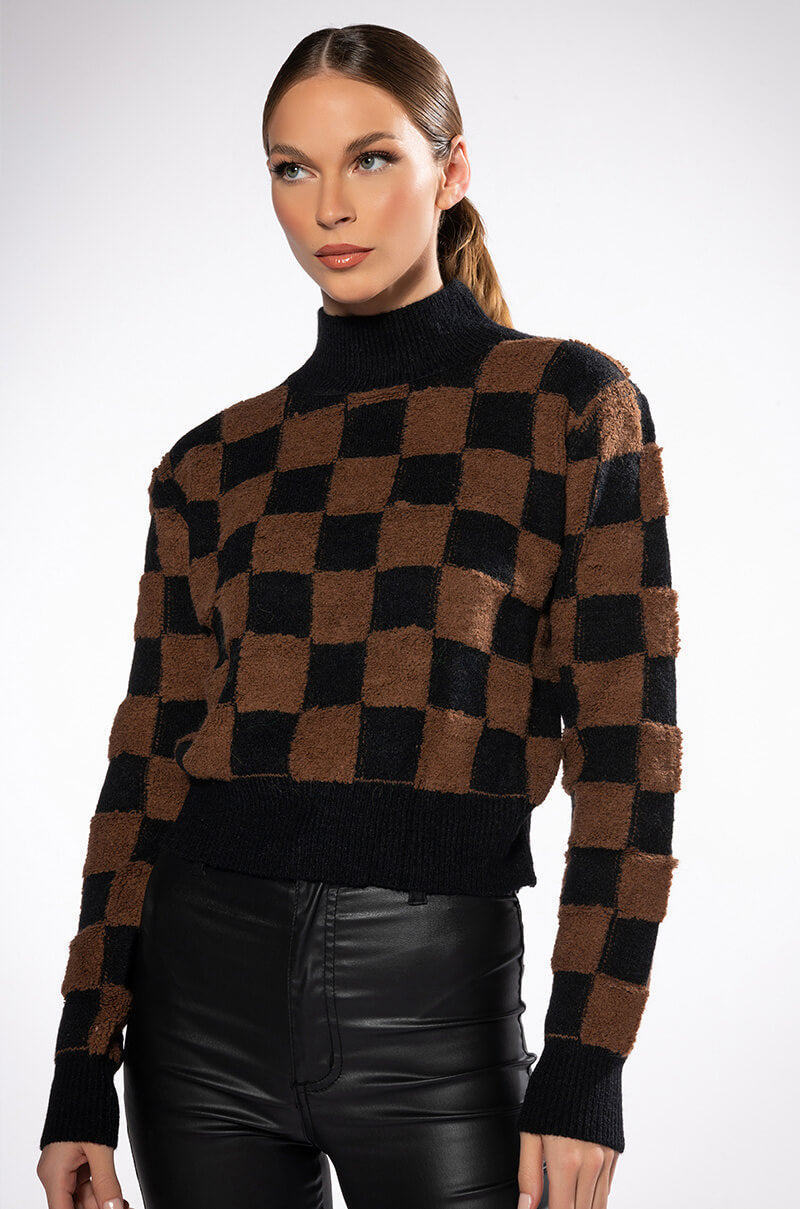 CHECK MATE PULLOVER SWEATER