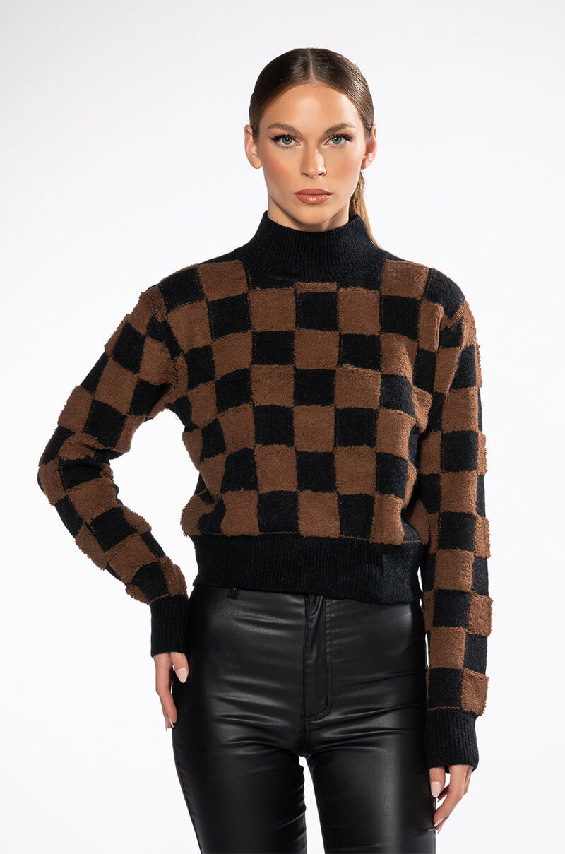 CHECK MATE PULLOVER SWEATER