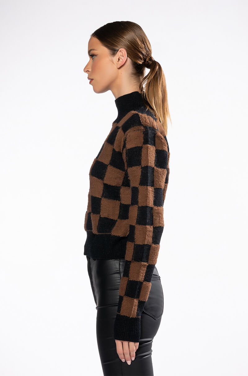 CHECK MATE PULLOVER SWEATER