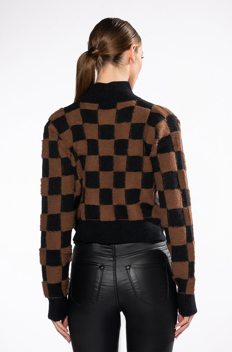 CHECK MATE PULLOVER SWEATER