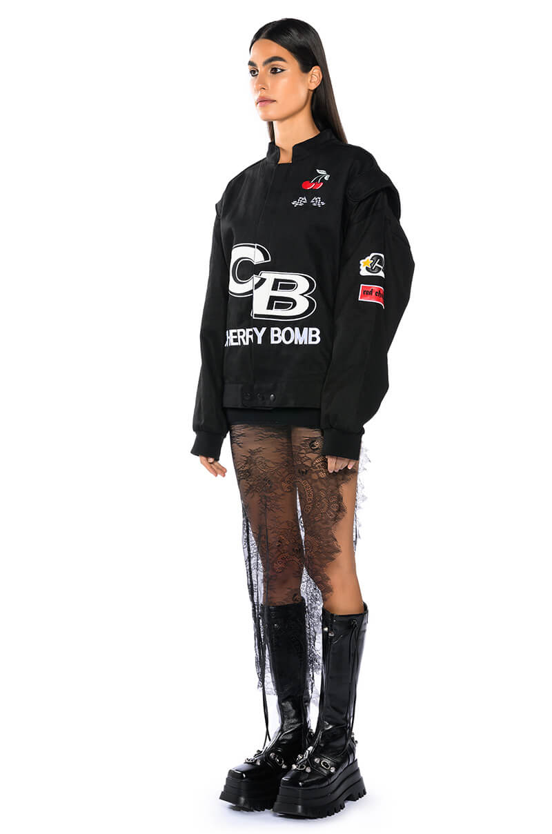 CHERRY BOMB OVERSIZED RACER BOMBER