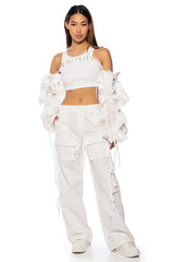 CHERRY ON TOP VOLUMINOUS SLEEVE BLOUSE