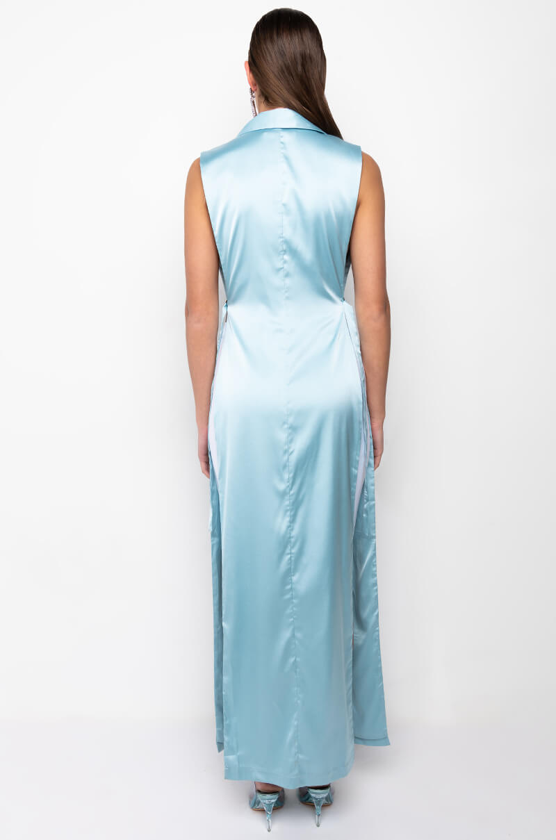 CHER SATIN LONG SIDE TIE VEST