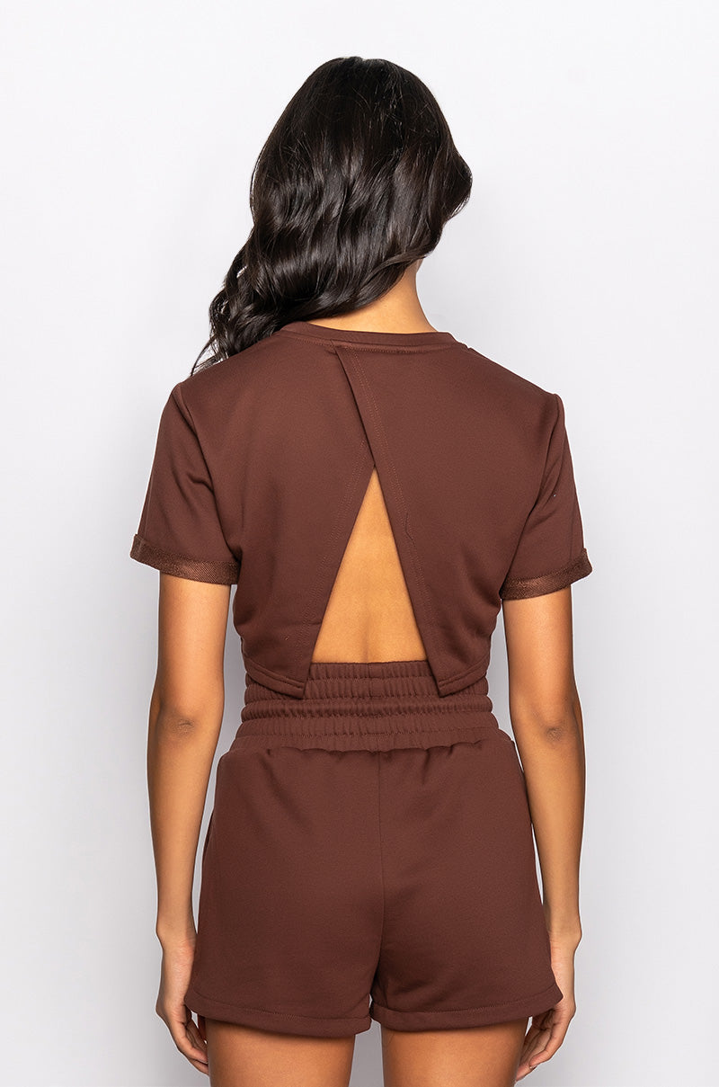 CICI CROPPED OPEN BACK TSHIRT