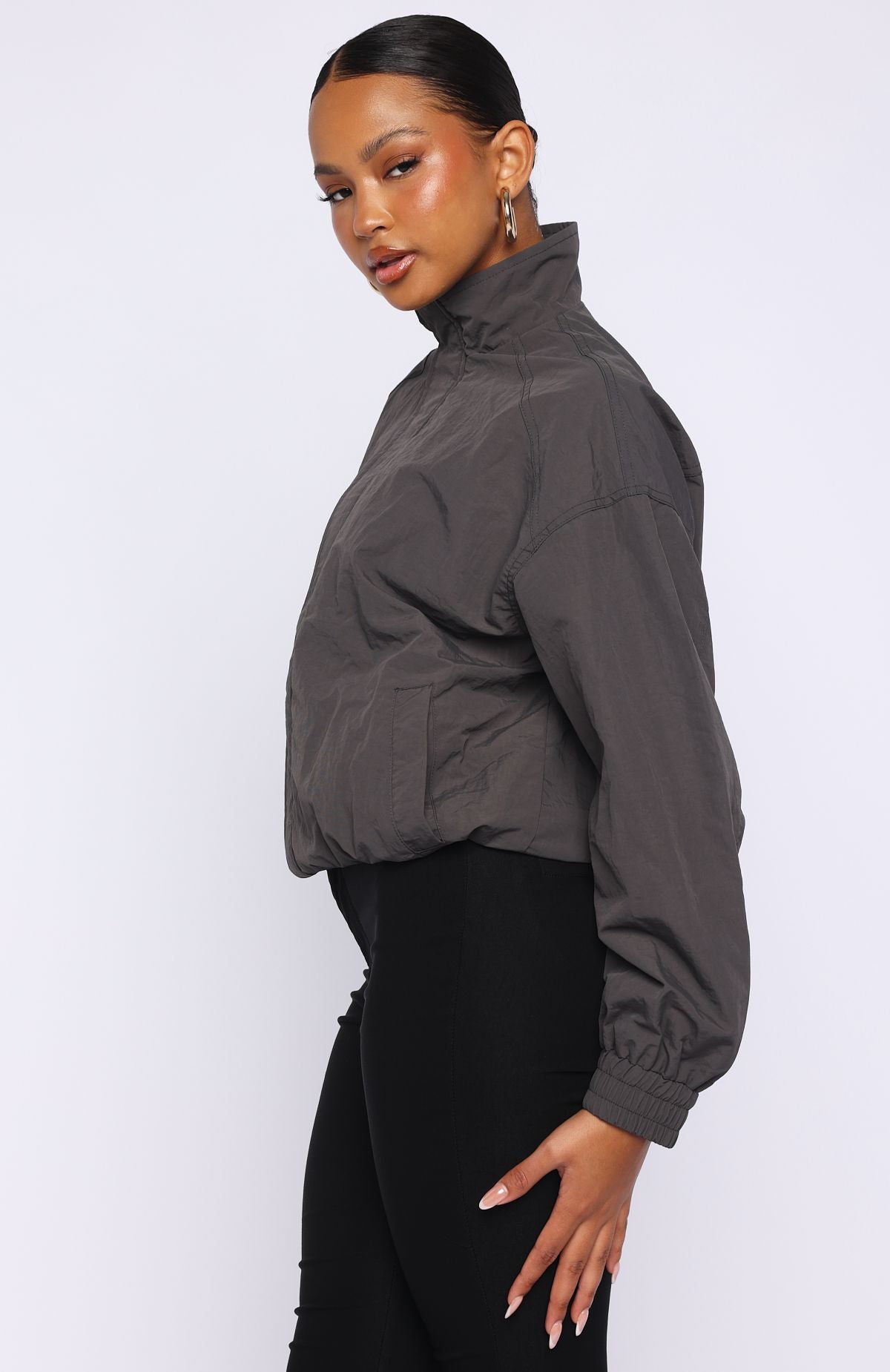 Cool Vibe Funnel Neck Jacket Steel