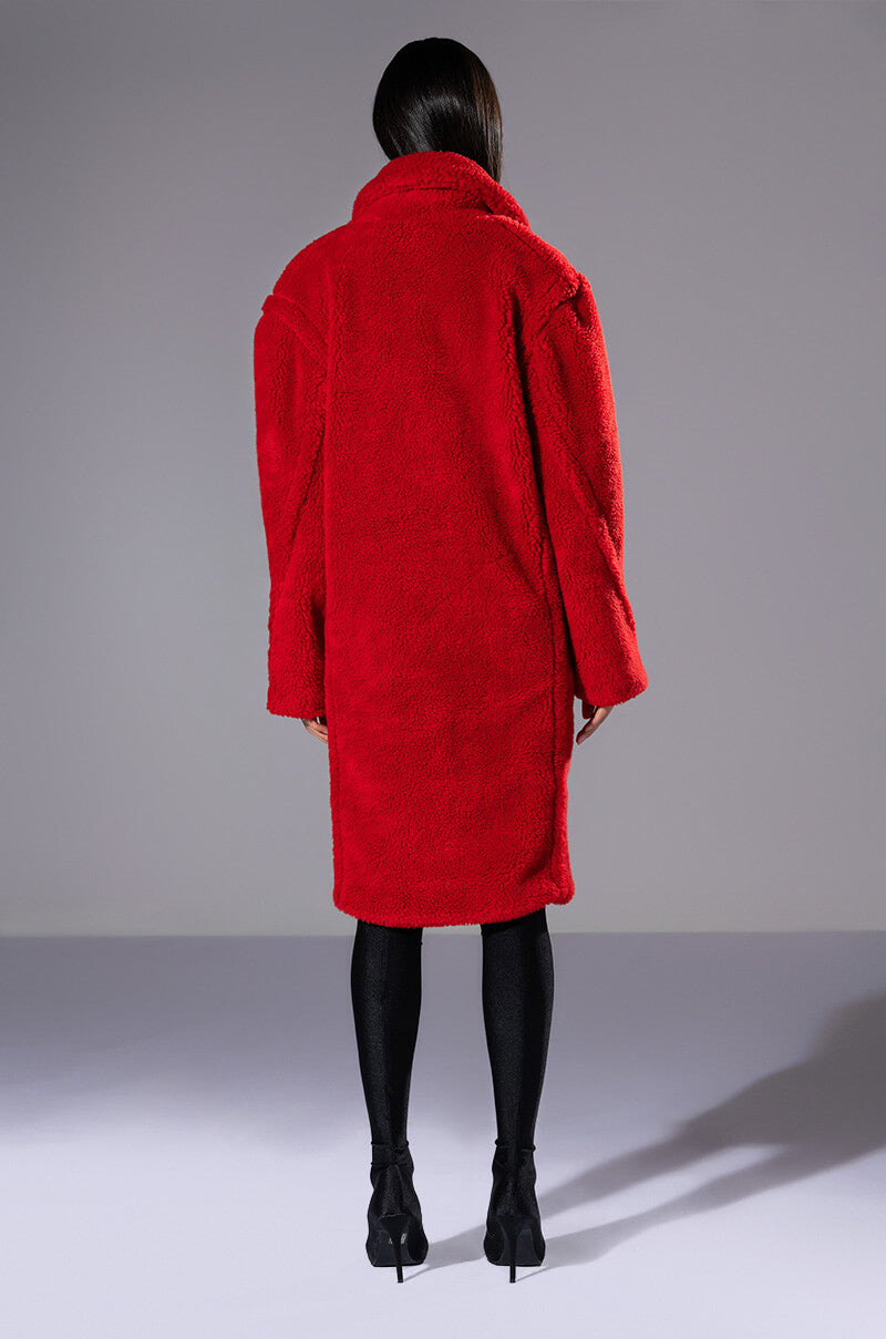 CLASSIC TEDDY TRENCH IN RED
