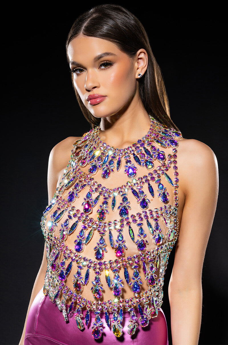 CLINK CLINK RHINESTONE HALTER