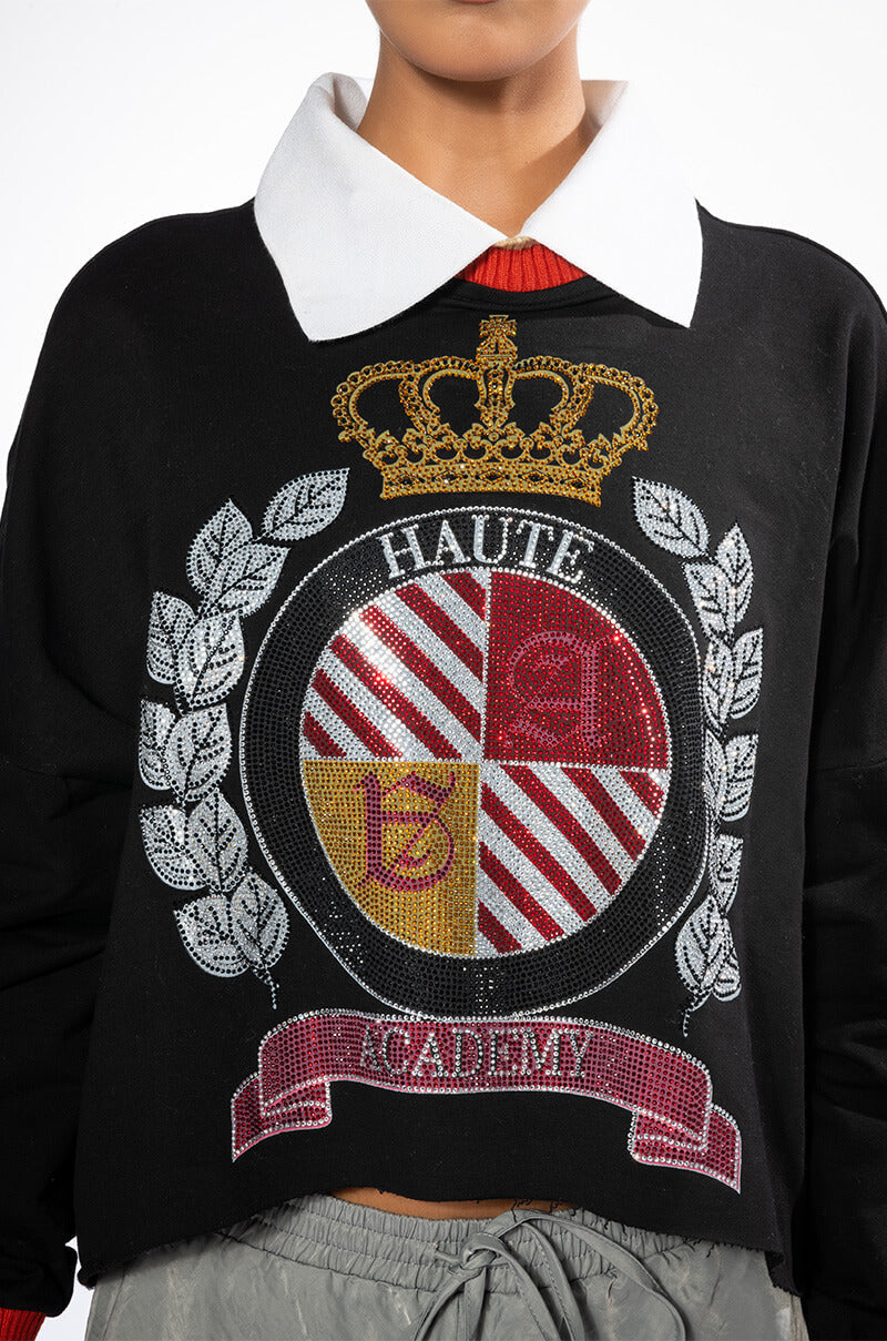 COLLEGIATE HAUTE ACADEMY COLLARED SWEATSHIRT