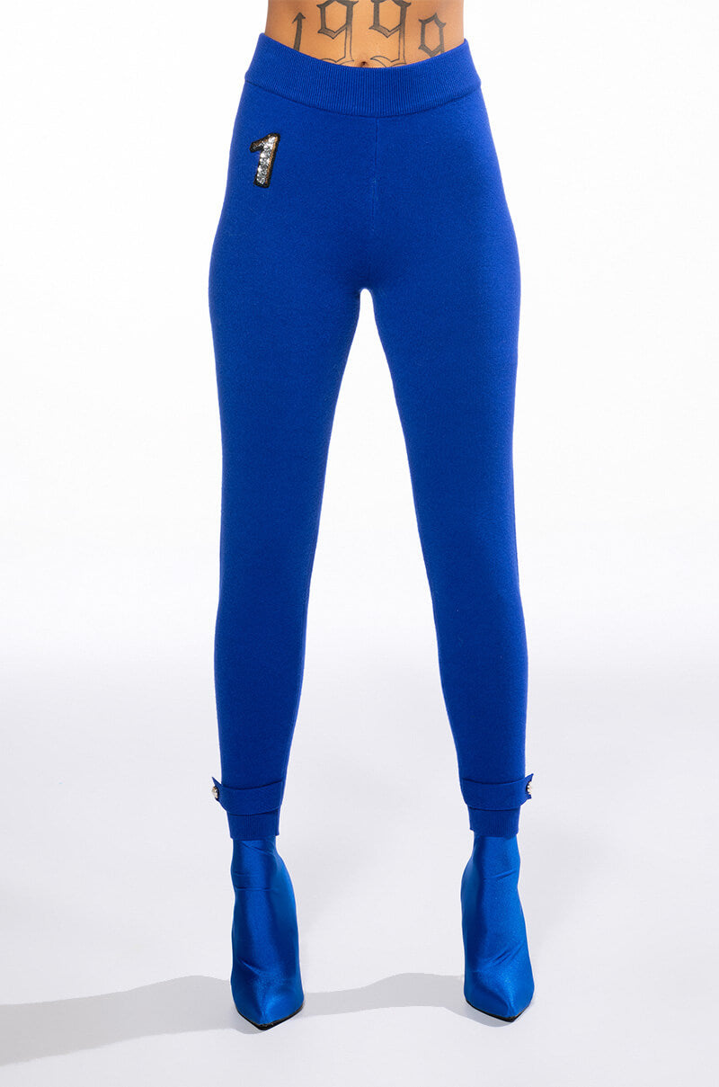 COLLEGIATE VARSITY BLUES KNIT LEGGING