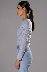 COME AROUND DISTRESSED LONG SLEEVE T SHIRT