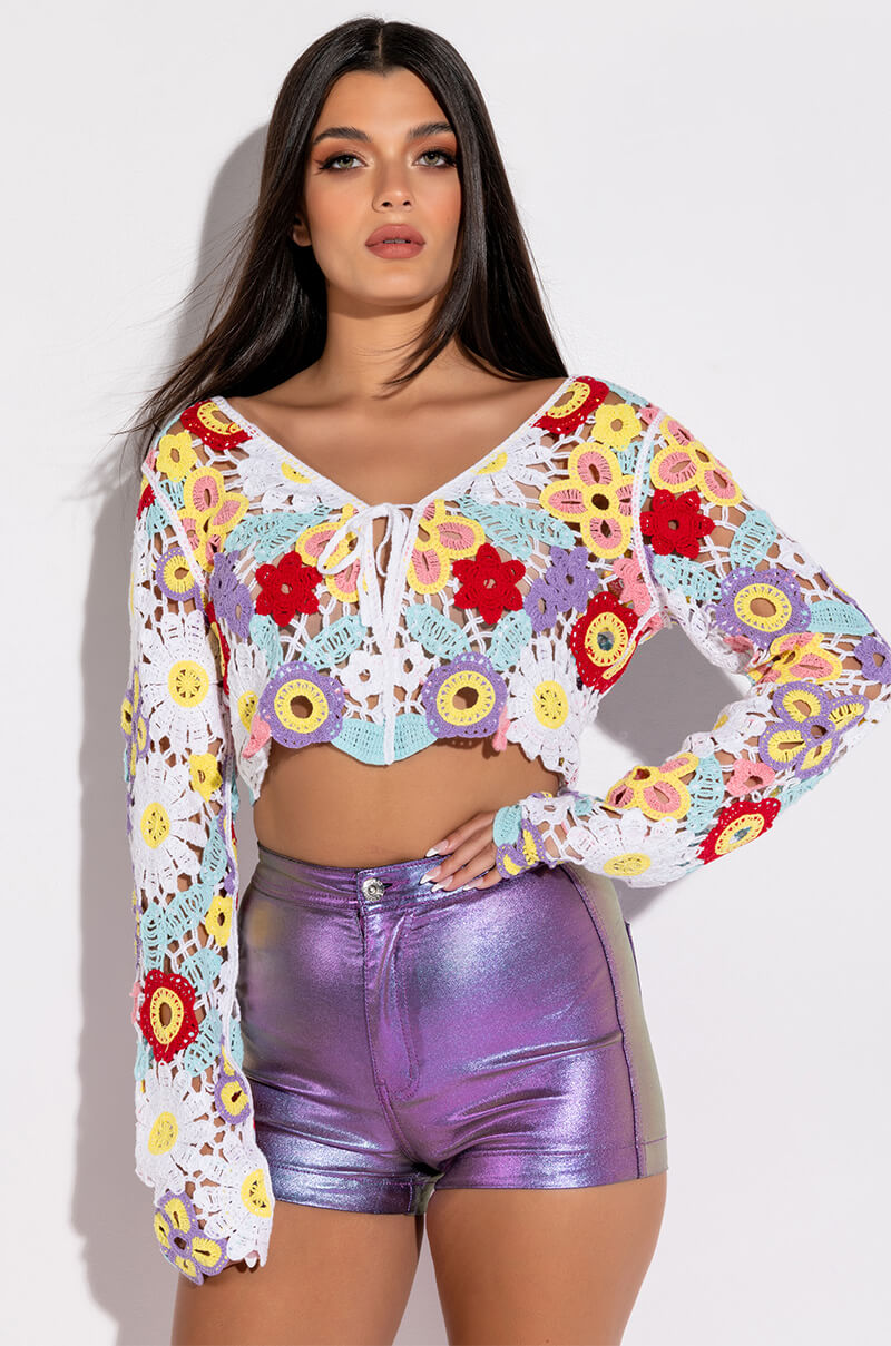 OUTTA THIS WORLD COATED METALLIC SHORT