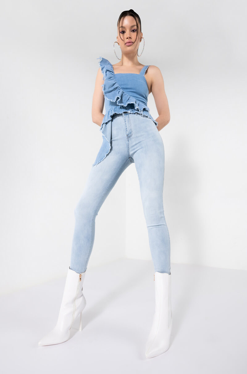 CHLOE DENIM SLEEVELESS BLOUSE